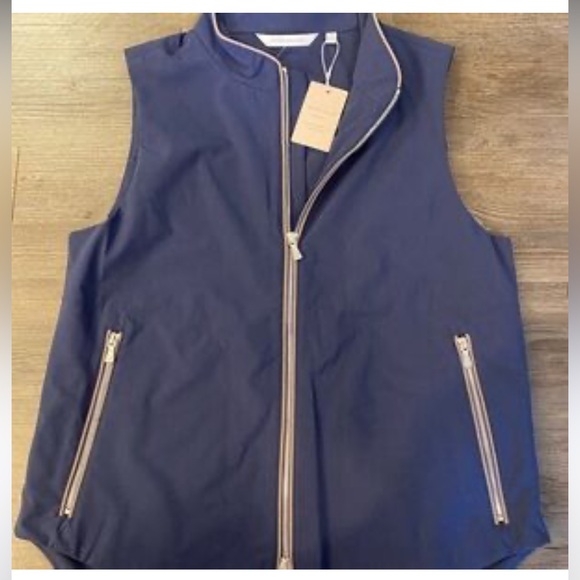 New Peter Millar Midnight Blue Vest with Zipper Accents size S - Picture 3 of 12